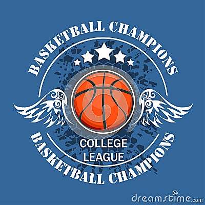 Basketball championship - vector emblem Vector Illustration