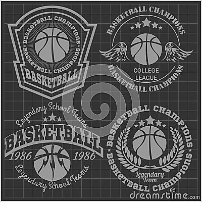 Basketball championship - vector emblem for t Vector Illustration