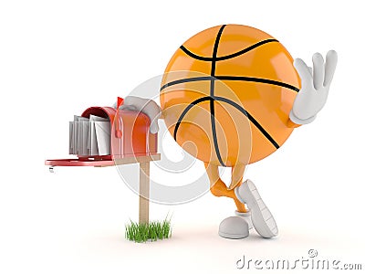 Basketball character with mailbox Stock Photo