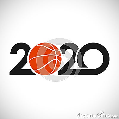 Basketball competition of 2020 icon Vector Illustration