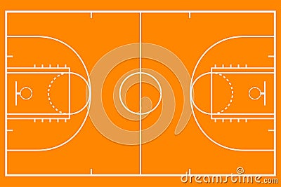 Basketball court. Mockup background field for sport strategy. Vector. Vector Illustration