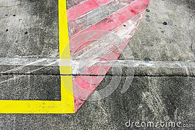 Basketball court with old wood backboard.blue sky and white clouds on background. Old Stadium. Stock Photo