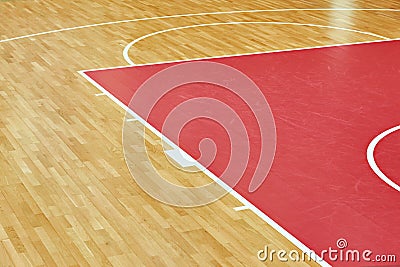 Basketball court parquet Stock Photo