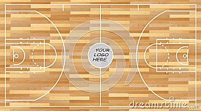 Basketball Court, Professional, Your Logo Here Stock Photo