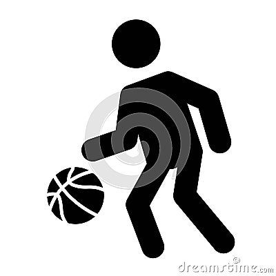 Basketball Dribble Icon Vector Vector Illustration