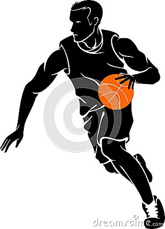 Basketball Dribble Vector Illustration