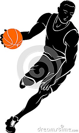 Basketball Dribble Silhouette Vector Illustration