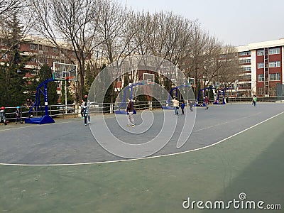 Basketball field Editorial Stock Photo