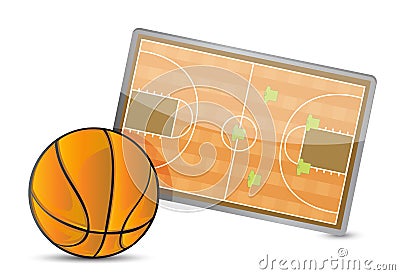 Basketball field tactic table, Basketball balls Cartoon Illustration