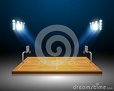 Basketball field Vector Illustration
