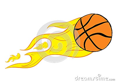 Basketball on fire Vector Illustration