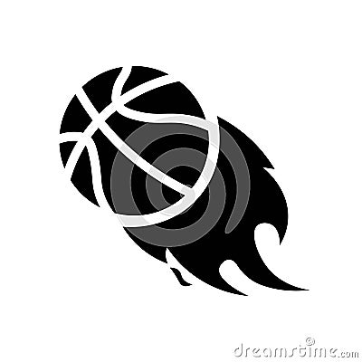 Basketball On Fire Icon Vector Vector Illustration