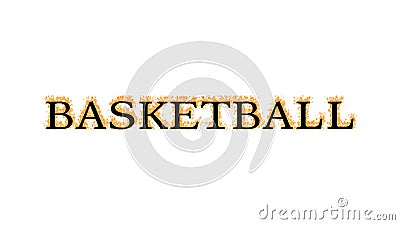 Basketball fire text effect white isolated background Stock Photo