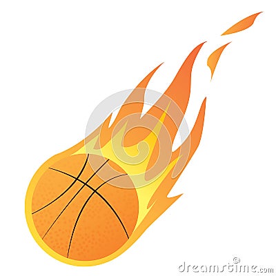 Basketball in Fire Vector Illustration