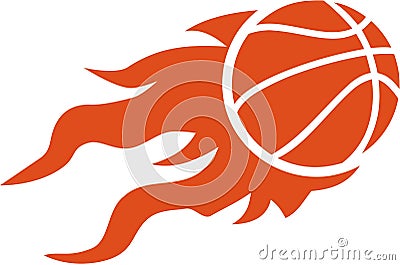 Basketball flying on fire Vector Illustration