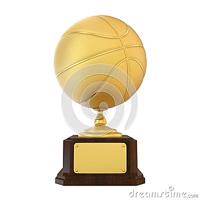 Basketball Golden Trophy Isolated Stock Photo