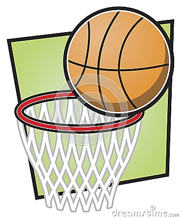 Basketball and Hoop Vector Illustration