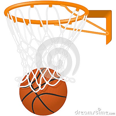 Basketball hoop and ball Vector Illustration