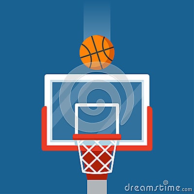 Basketball hoop and ball Vector Illustration