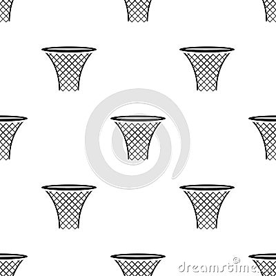 Basketball hoop icon in black style isolated on white background. Sport and fitness pattern stock vector illustration. Vector Illustration