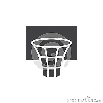 Basketball hoop icon vector, filled flat sign, solid pictogram isolated on white. Vector Illustration