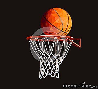 Basketball hoop low poly design Vector Illustration