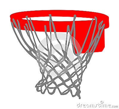 Basketball hoop and net vector illustration isolated on white background. Equipment for basket ball court. Vector Illustration