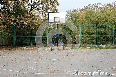 Basketball hoop in the public arena Stock Photo