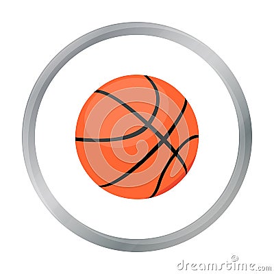 Basketball icon cartoon. Single sport icon from the big fitness, healthy, workout cartoon Vector Illustration