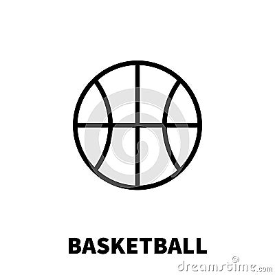 Basketball icon or logo in modern line style Vector Illustration