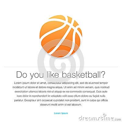 Basketball icon. Orange basketball ball Vector Illustration