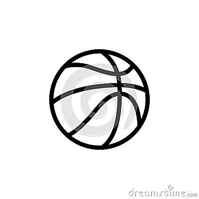 Basketball icon in outline flat style Vector Illustration