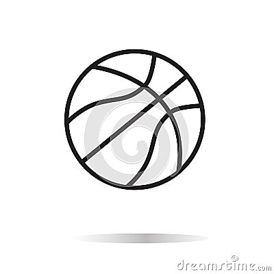 Basketball icon on white bckground. Stock Photo