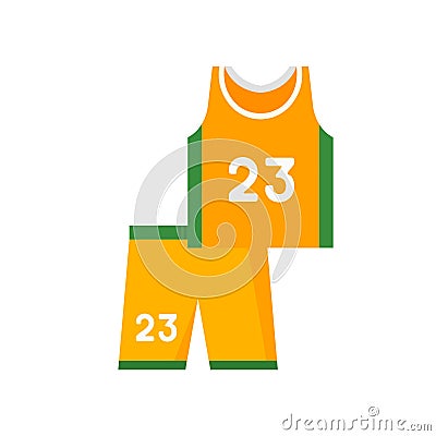 Basketball jersey icon vector sign and symbol isolated on white background, Basketball jersey logo concept Vector Illustration