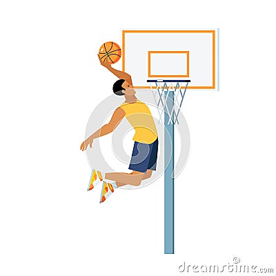 Basketball Jump Illustration Vector Illustration