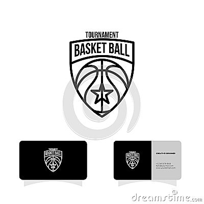 Basketball League Badge sport logo Vector Illustration