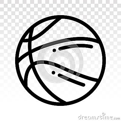 Basketball line art icons for sports apps and websites on a transparent background Vector Illustration