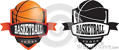 Basketball logo or badge, shield or branding Vector Illustration