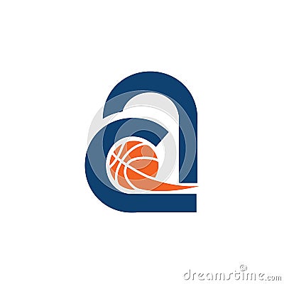 Basketball initial letter logo Vector Illustration