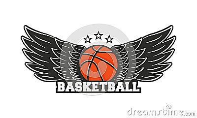 Basketball logo. Basketball ball with wings. Vector illustration Vector Illustration