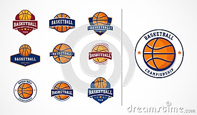 Basketball logo, emblem, icons collections, vector templates Vector Illustration