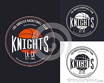 Basketball logo for t-shirt design Vector Illustration