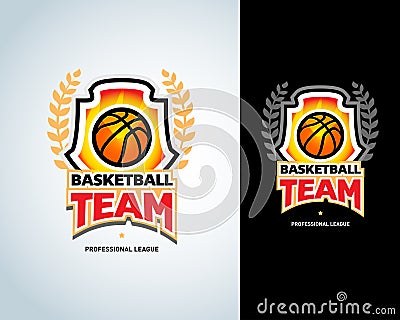 Basketball logo template, basketball logotype, badge logo design template. Basketball Themed T shirt template. Cartoon Illustration