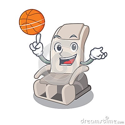 With basketball massage chair isolated in the character Vector Illustration