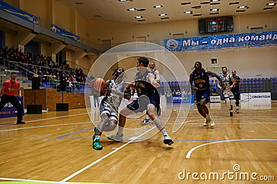 The basketball match of Ukrainian Cup BC Sokoly vs BC Budivelnik Editorial Stock Photo