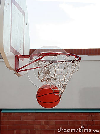 Basketball and Net Stock Photo