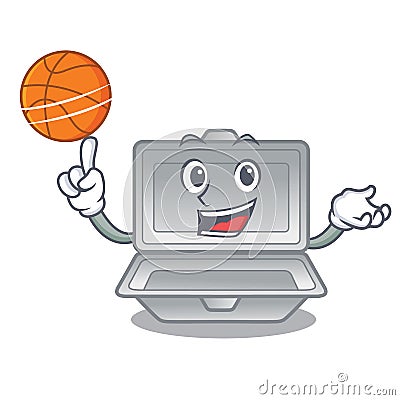 With basketball open styrofoam in the cartoon shape Vector Illustration