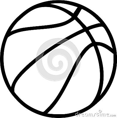 Basketball Outline Vector Illustration