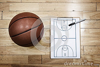 Basketball Playbook Game Plan Sport Strategy Concepts Stock Photo