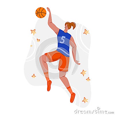 Woman basketball player sport concept Vector Illustration